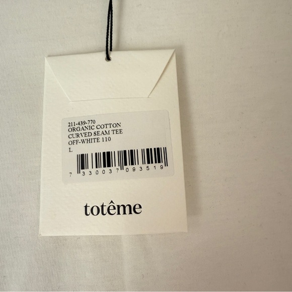TOTEME Curved Seam Tee Shirt White Large NWT - Picture 3 of 5